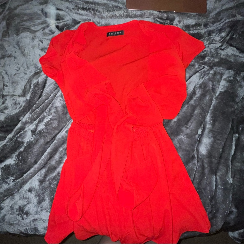 White Fox Boutique Red Romper - Picture 2 of 5